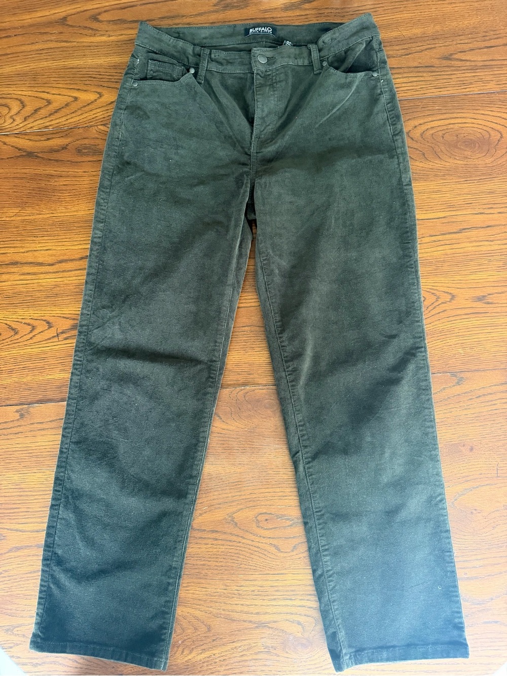 Buffalo David Bitton Olive Green Straight Leg Corduroy Pants